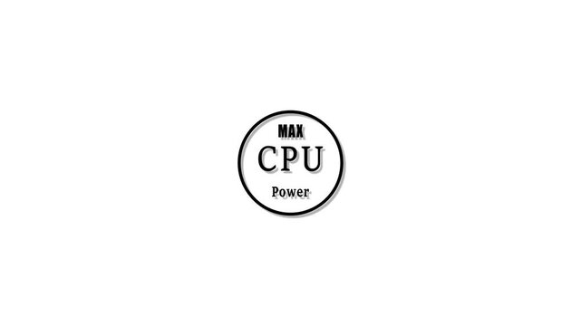 Max cpu power minimalist animation for technology and computing concepts processor hardware