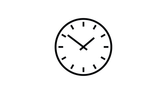 Simple minimalist analog wall clock showing the time of ten minutes past one with clean black tick marks.