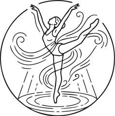 Ballet Dancer Silhouette on Stage © Silhouette Vector 