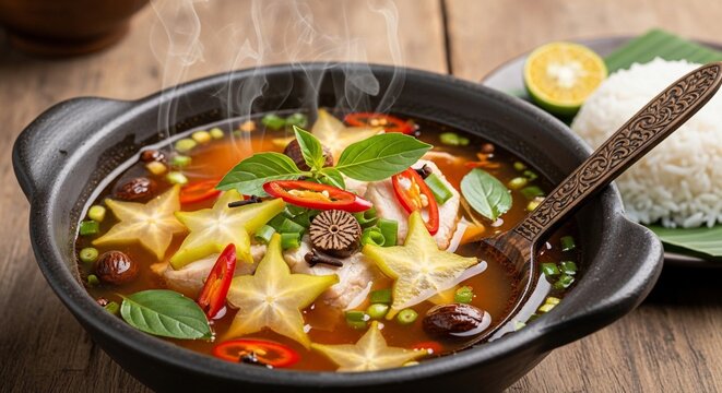 Starfruit soup food photography