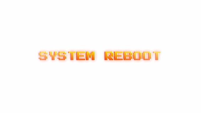 Retro Arcade System Reboot Message with 8-Bit Typography RGB alpha in 4k video