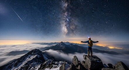 Starry night mountain vista