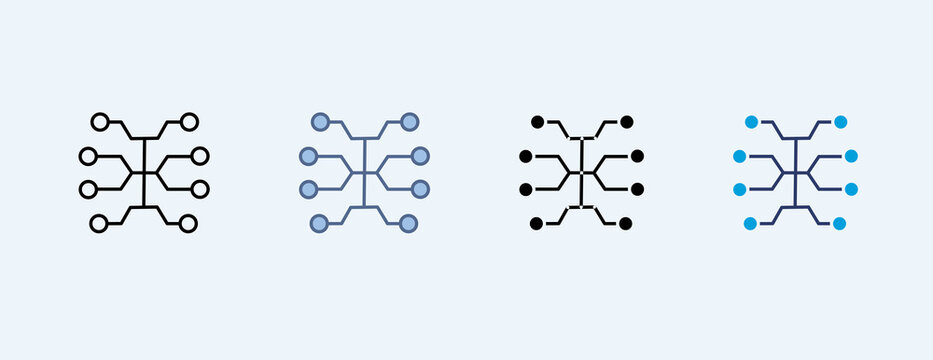 Circuit Multiple Icon Illustration Vector