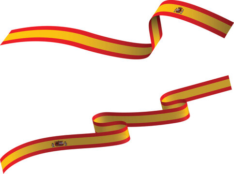 Ribbon Spain Flag &ndash; Spanish Flag Banner & Award Ribbon Vector Graphic