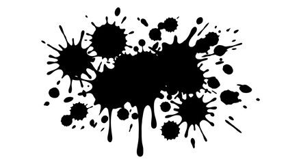Fototapeta premium Black ink splatter silhouette on a white background abstract shape