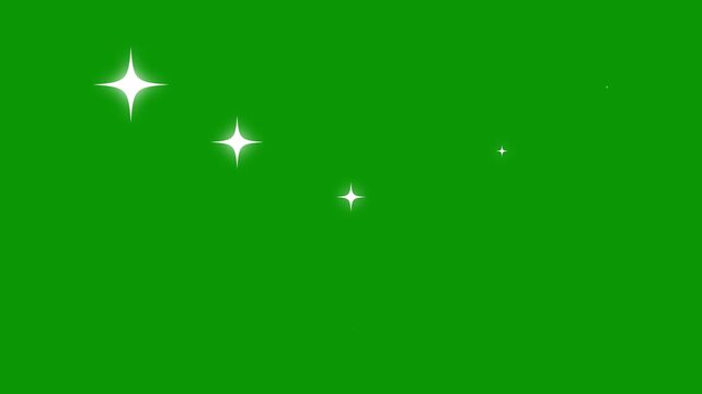 Green and black background with twinkling star patterns and copy space