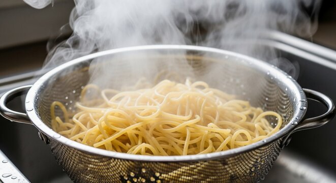 Steaming pasta strainer