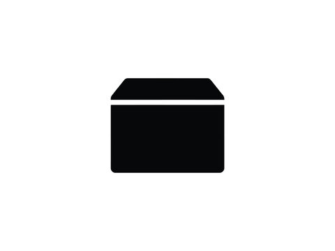 Black chest silhouette against a white background a simple graphic representation of storage box container minimal flat icon