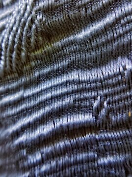 Abstract cross hatch pattern of white thread embroidered on textile