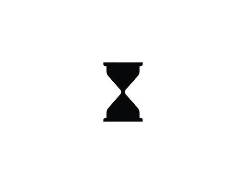 Black hourglass silhouette on a white background a simple graphic representation of timekeeping timeglass sandglass timer chronometer clock