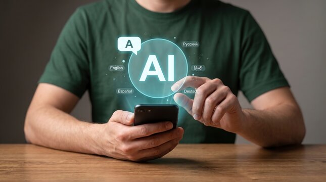 AI Powered Language Translation Assistant On Smartphone Enabling Multilingual Communication, Global Localization, And Intelligent Digital Conversation Across Multiple Languages