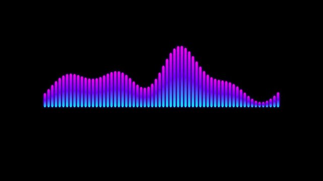 Abstract Digital Sound Waveform Visualization With Neon Colors.
