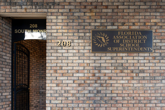 Tallahassee, Florida,  USA - February 11, 2022: The headquarters of Florida Association of District School Superintendents on South Monroe Street in Tallahassee, Tallahassee, Florida,  USA. The organi