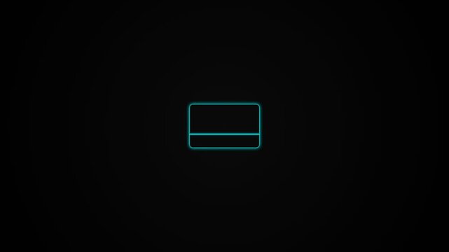 Minimalist neon outline of cyber payment transaction animation