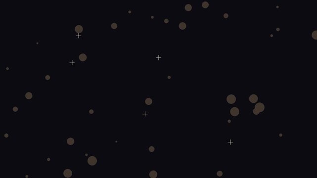 Abstract Dark Background with Scattered Small Particles and White Crosses