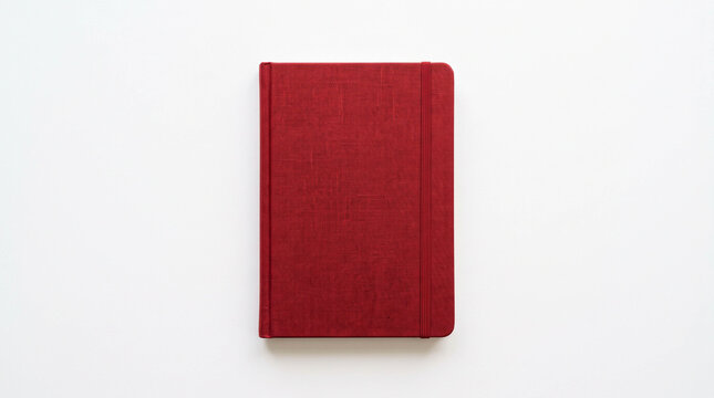 Red Fabric Notebook with Elastic Band Symbolizing Organization, Stationery Industry