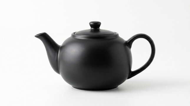 Matte Black Teapot with Minimalist Design Symbolizing Elegance, Beverage Industry