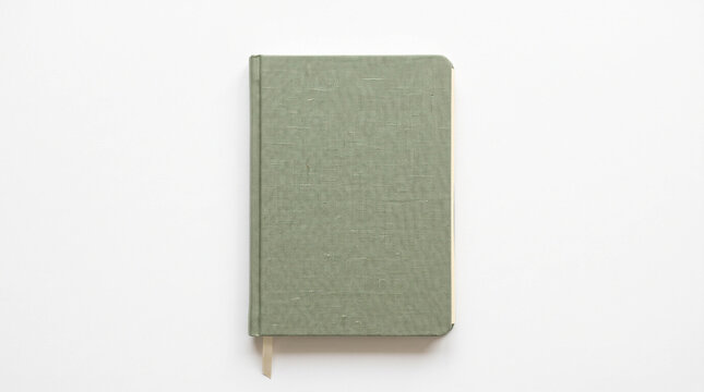 Sage Green Linen Notebook with Minimalist Design Symbolizing Organization, Stationery
