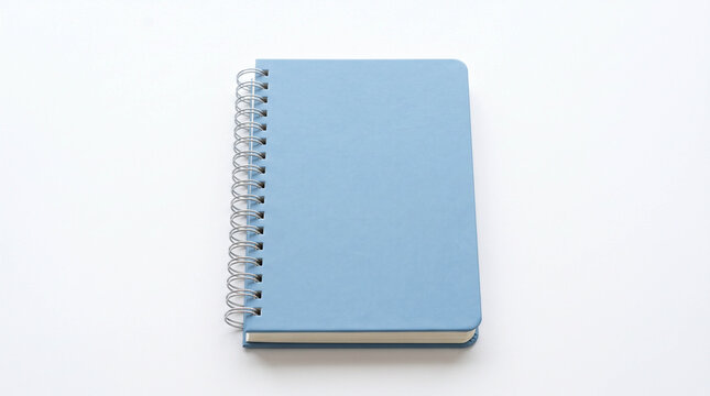 Blue Spiral Notebook with Metal Binding Symbolizing Organization, Office Stationery