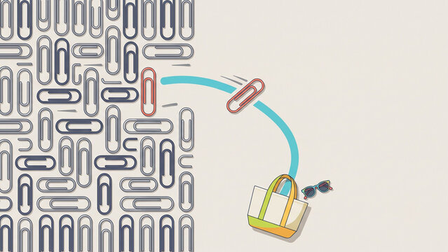 Paper Clip Leaves the Maze for a Yellow Weekend Bag