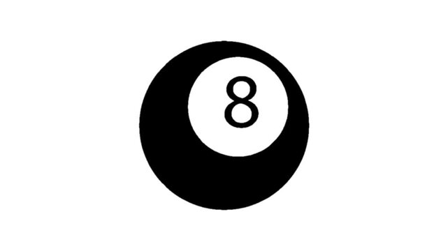 Minimalist Eight Ball Symbol Graphic Icon for Sports and Leisure Activities
