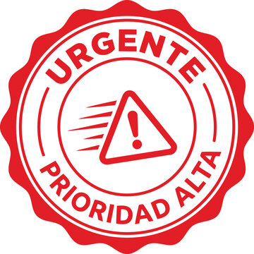 Urgent high priority red stamp vector seal emblem warning alert exclamation mark important alert.