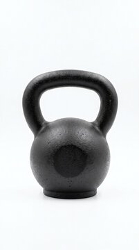 Cast iron kettlebell fitness weight isolated on white background