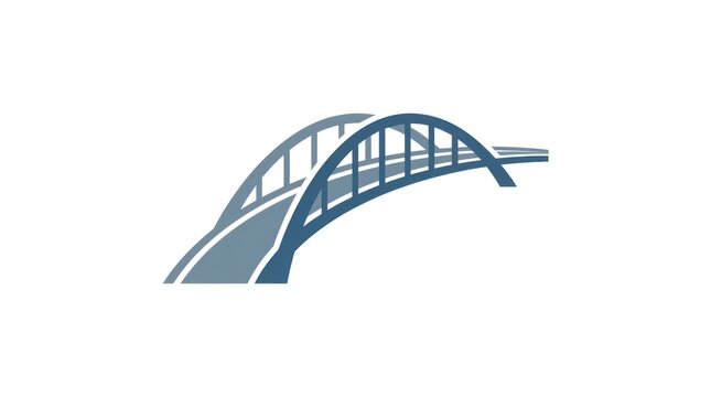 Stylized blue arch bridge logo design on a white background illustration