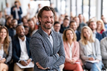 Obraz premium Entrepreneur Learning Session in Contemporary Venue