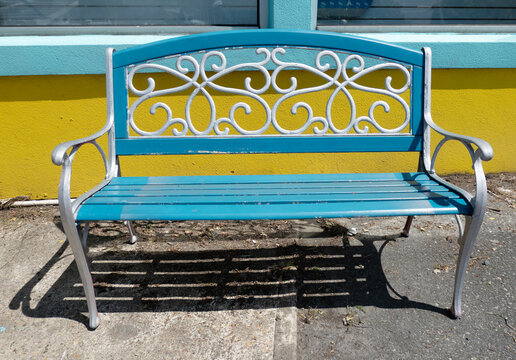 Sea green painted bench