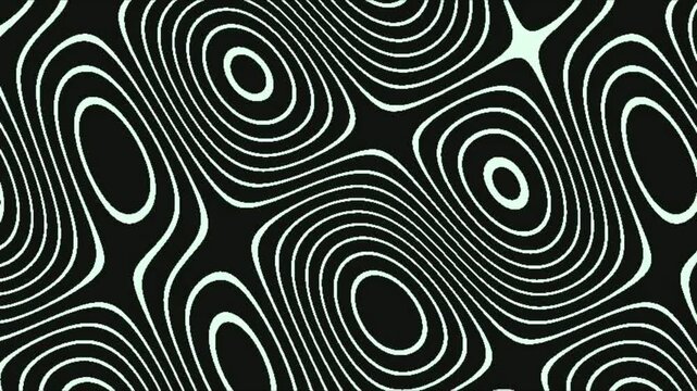 Abstract Topographic Contour Lines Motion, Minimalist Mint Green Wavy Line Art Map Pattern Seamless Loop Motion Graphics