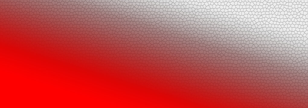 Diagonal red and gray gradient with a cellular mosaic texture moving across the frame