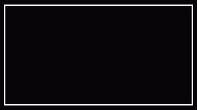 flat outline rectangle shape animation in transparent background line drawing style motion graphic in 4K animation with alpha channe