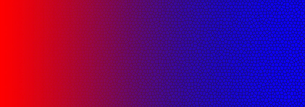 Horizontal textured gradient from intense crimson red to bright electric blue colors