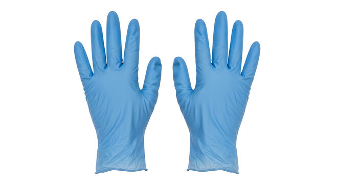 Blue disposable nitrile gloves ready for use