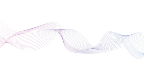 Fototapeta premium Abstract blue flowing wave lines with elegant ribbon effect and smooth curved mesh pattern on transparent background, modern minimalist technology backdrop for digital communication and scientific