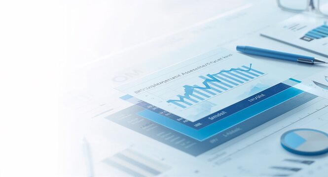 A modern composition visualizing ERP implementation cost with a focus on financial � Financial Planning and Investment Strategy Concept for Business Growth