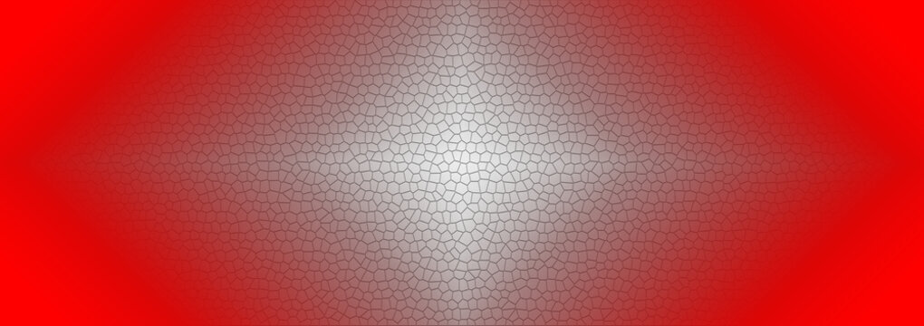Red and gray gradient transitioning to white with a cellular mosaic texture surface