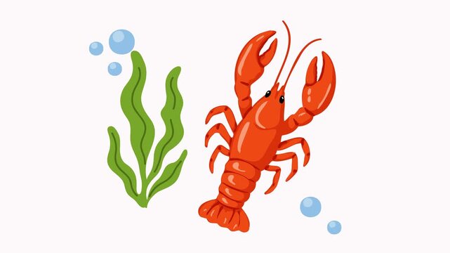 Animation of lobster underwater