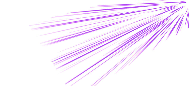 Vibrant purple light rays bursting from an upper corner on a clear white field