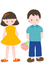 Fototapeta premium boy and girl