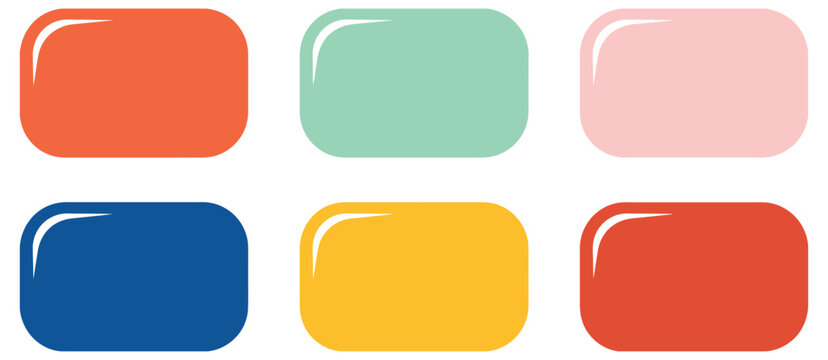 text frames, speech bubble and shape icons with colorful hand drawn borders, punctuation signs and social media communication vector illustration.