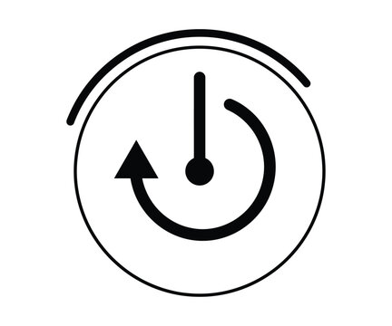 Power switch icon with circular arrow update concept