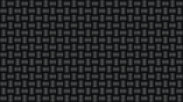 Dark gray carbon fiber texture featuring a repeating woven pattern of interlocking rectangular strips