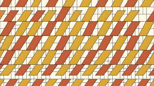 Minimalist Bauhaus Grid and Flat Parallelogram Shapes Seamless Pattern
