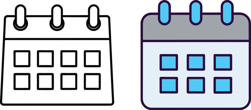 Calendar Planner Vector Icon Set Event Schedule Collection