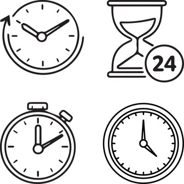 Clock Timer Vector Icon Set Time Management Collection