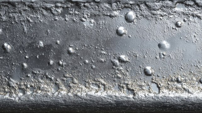 Close-up macro view of flat smooth silver melting solder texture