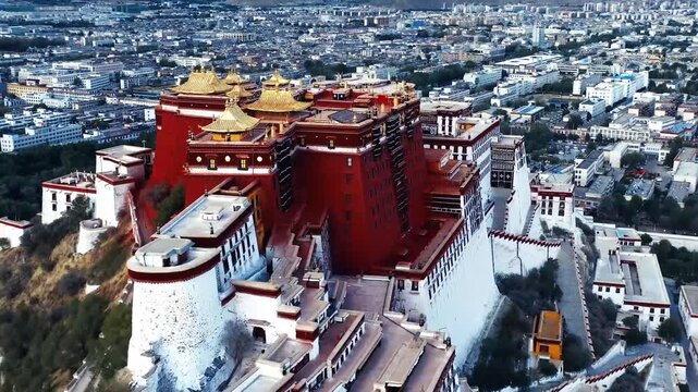  Potala Palace Drone Shot Tibet Himalayas 4K