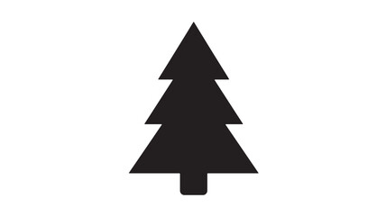 Fototapeta premium Pine Tree Silhouette Vector Icon for Nature and Christmas Design